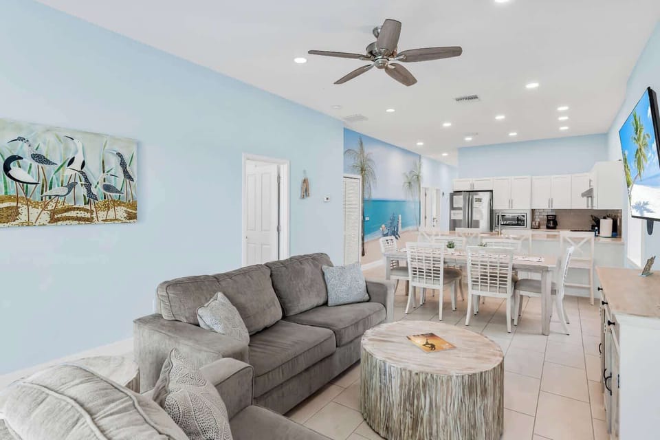 Bright living room with open layout