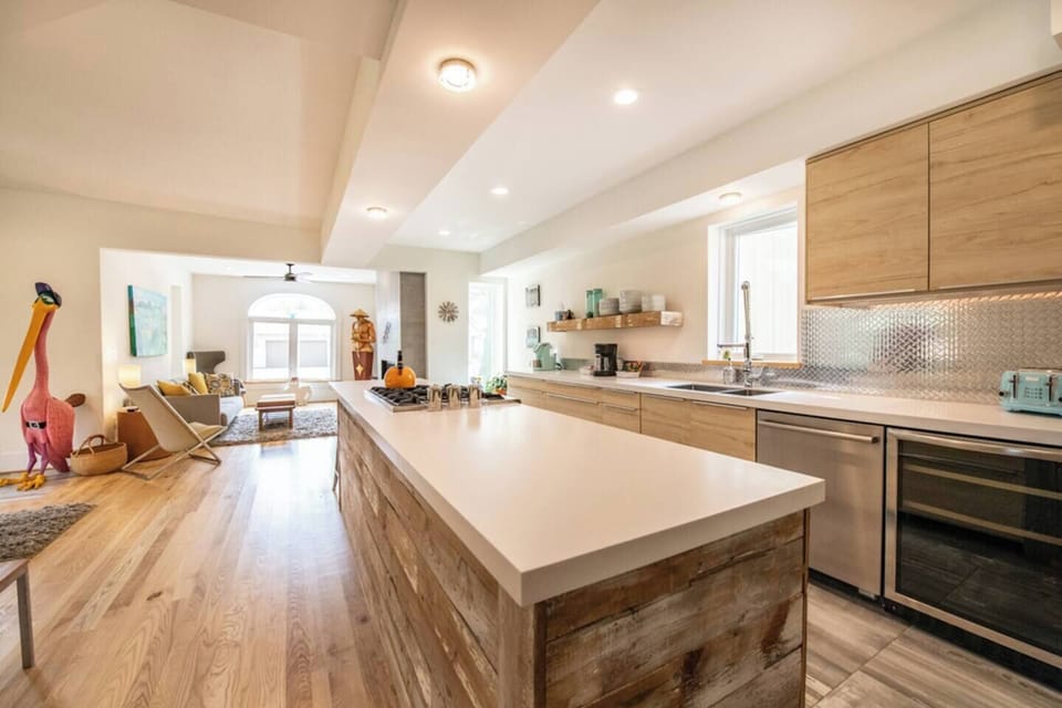 Open concept floorplan, view from kitchen.