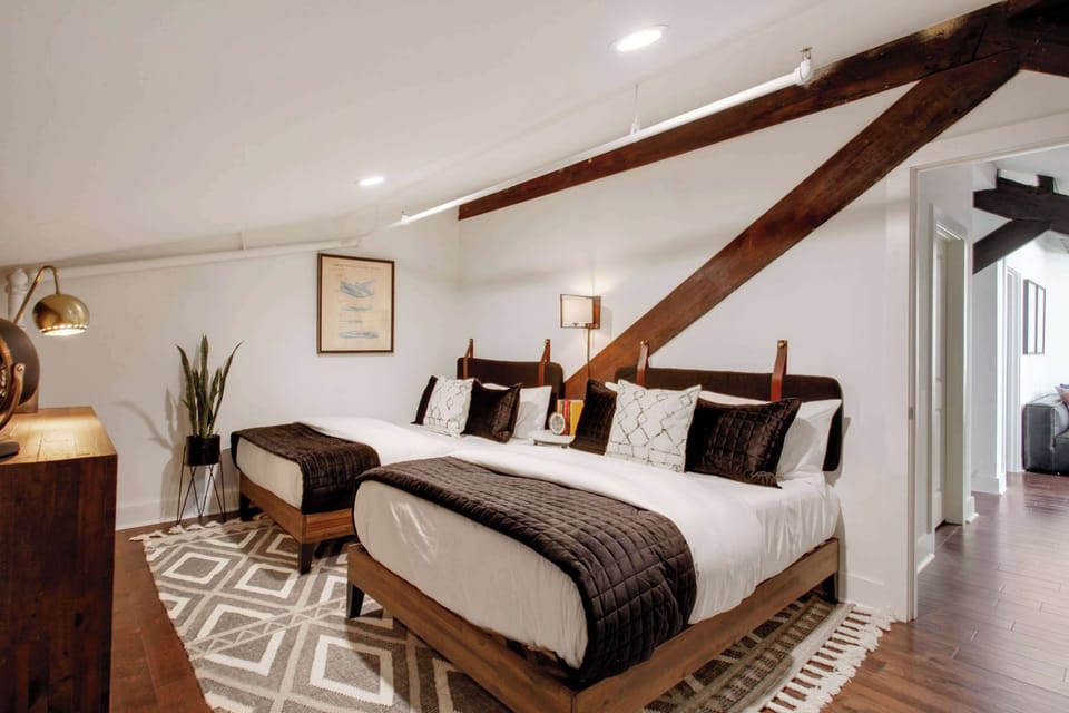 Bedroom 6 | Two Full Beds | Second Floor of Third Floor Unit