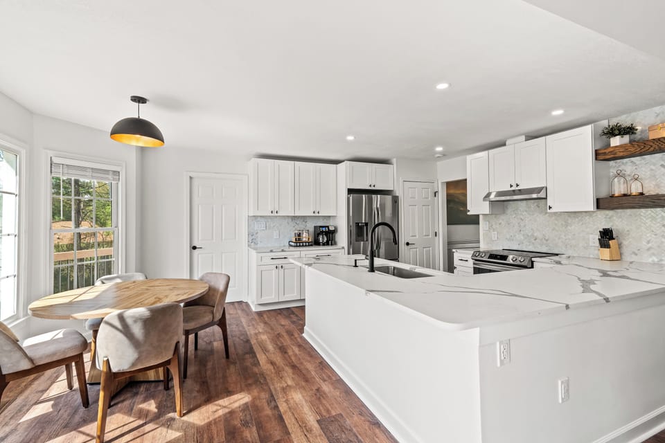 Open concept with space to sit