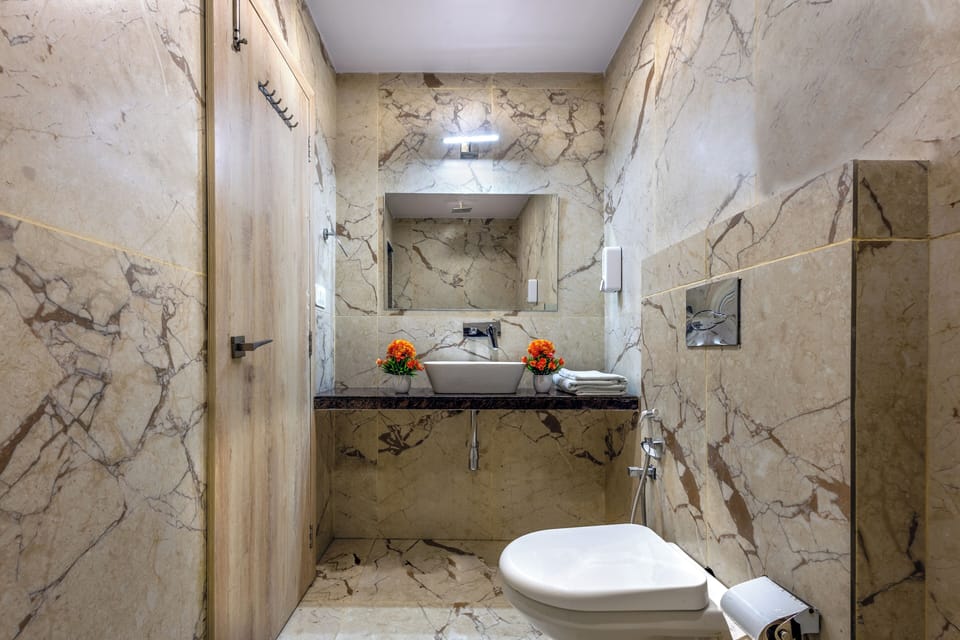 Towels, soap, shampoo, toilet paper
