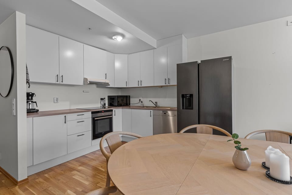 Kitchen with all appliances.
