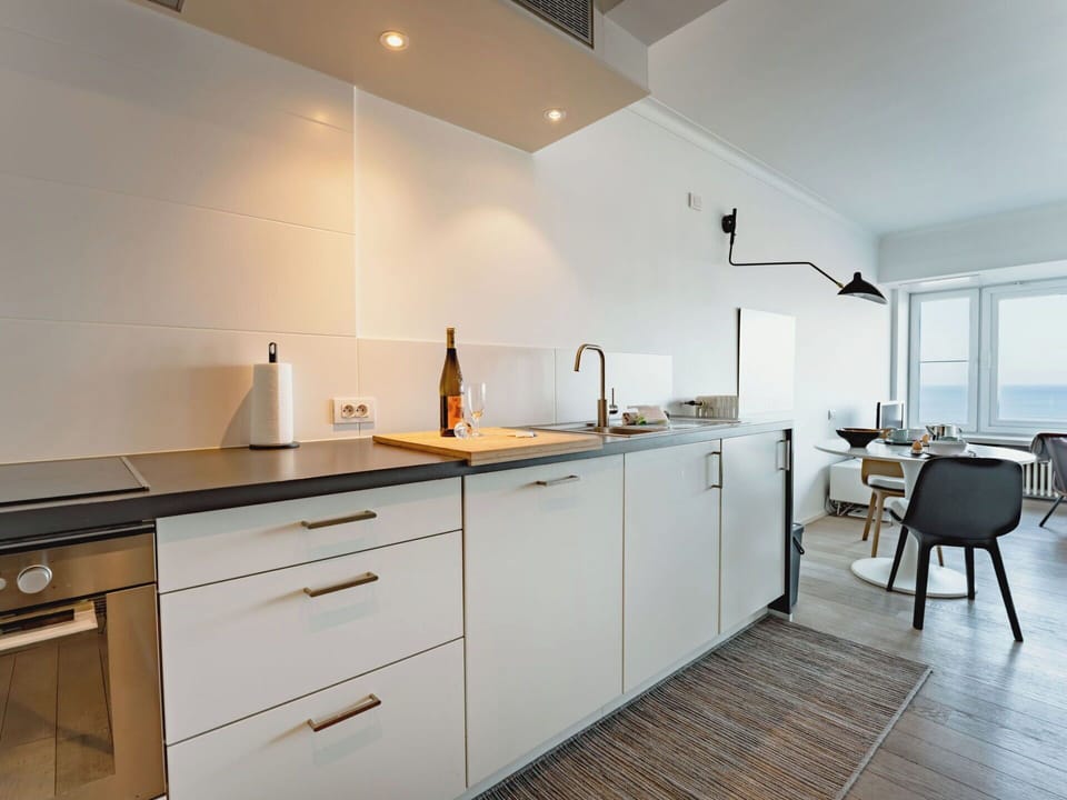 Kitchen, Countertop, Furniture, Interior Design, Flooring, Cabinetry, Wood, Kitchen Appliance, Floor, Ceiling