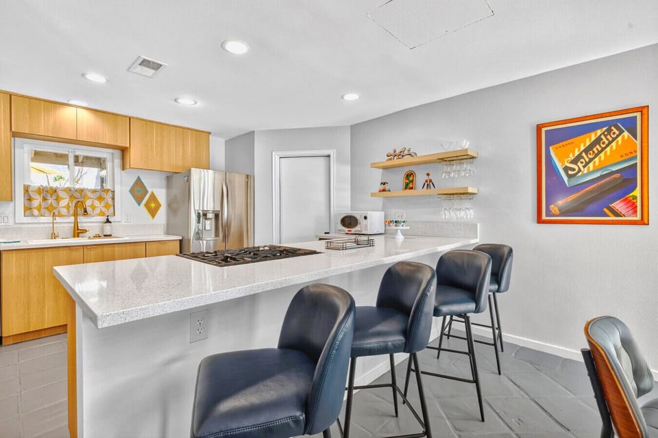 Kitchen island with seating for guests