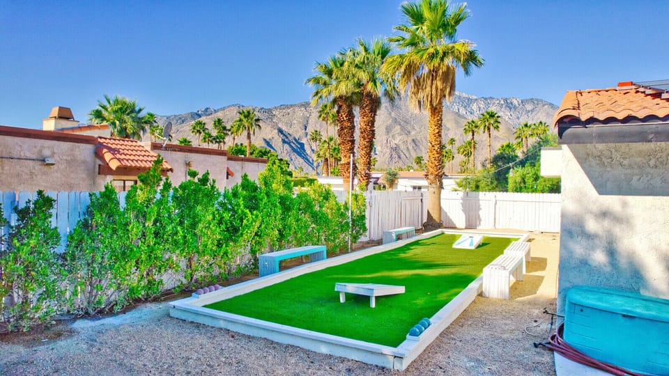 Bring your game face! Enjoy fun in the sun with our backyard bocce ball court