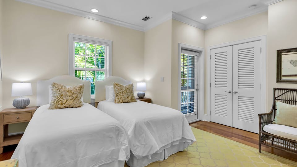 The third bedroom located on the second floor has two twins or one king bed...