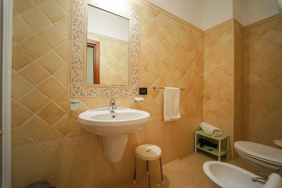 Shower, free toiletries, hair dryer, bidet