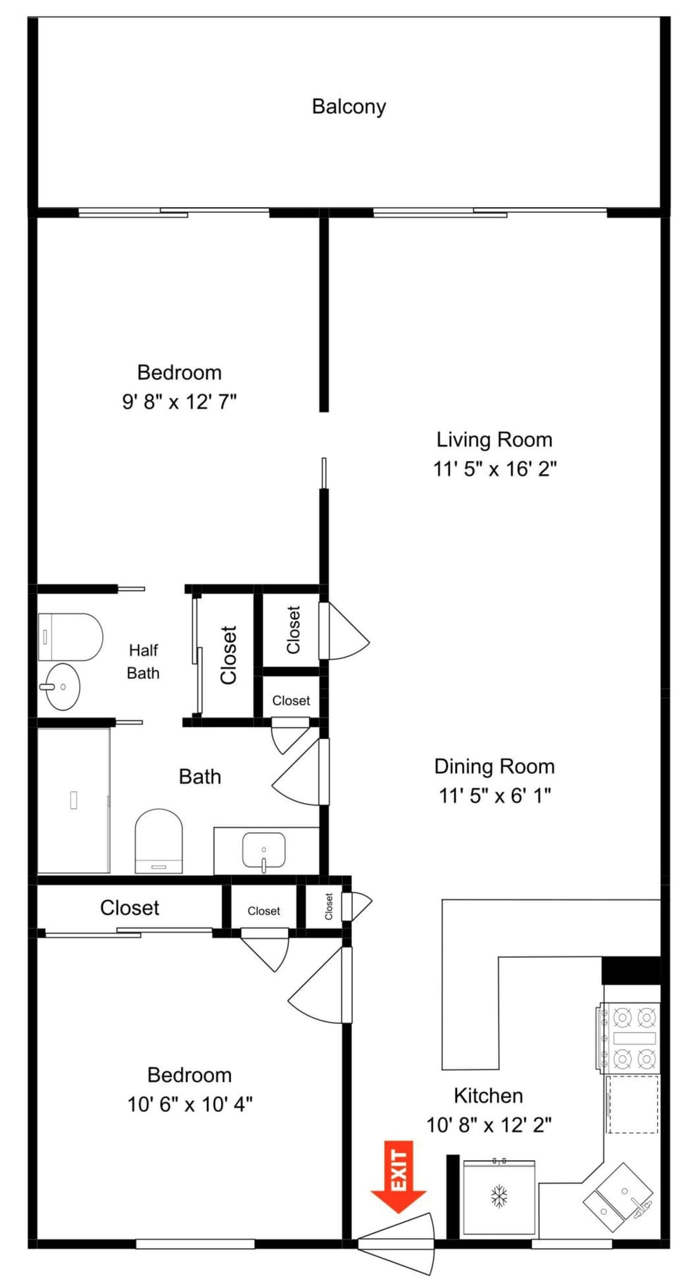 Pointe South 402 - Floor Plan