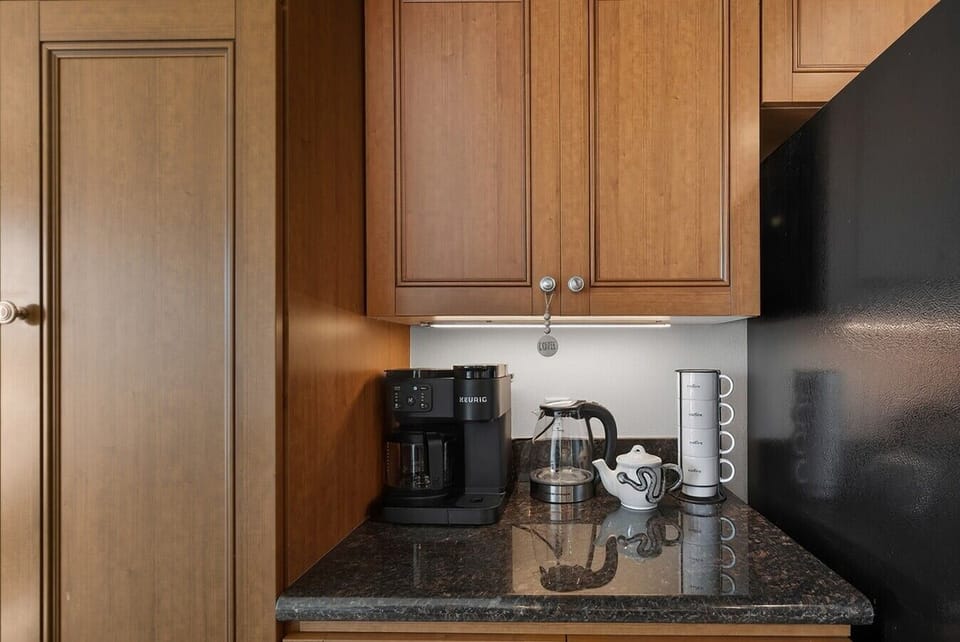 Coffee station with essentials for easy mornings