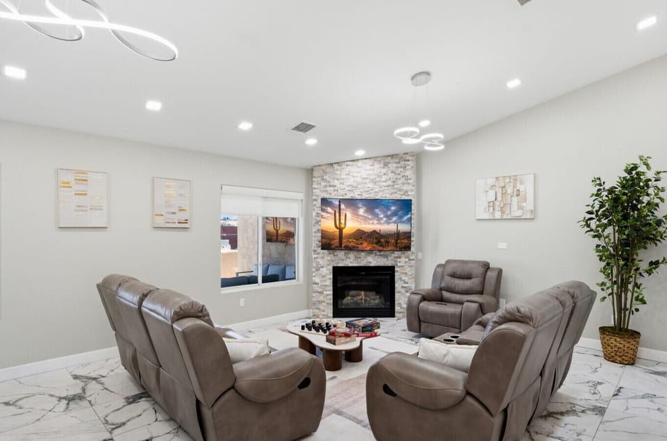Open, bright, and welcoming—Race & Recharge living area made for relaxation.