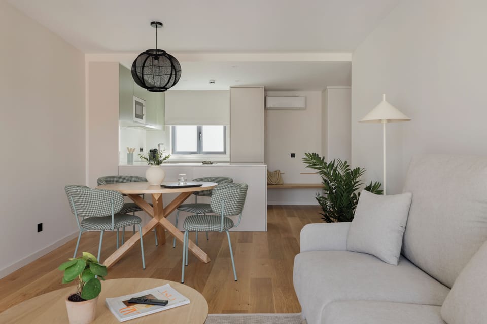 Apartment, 1 Bedroom, Terrace | Living area | 50-inch flat-screen TV with cable channels