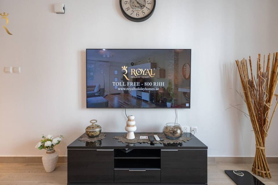 Flat-screen TV for entertainment.