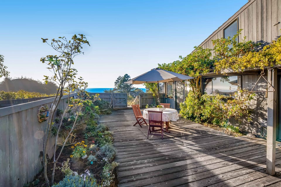 Your outdoor dining experience awaits on the spacious deck, where ocean views and fresh coastal air enhance every meal.