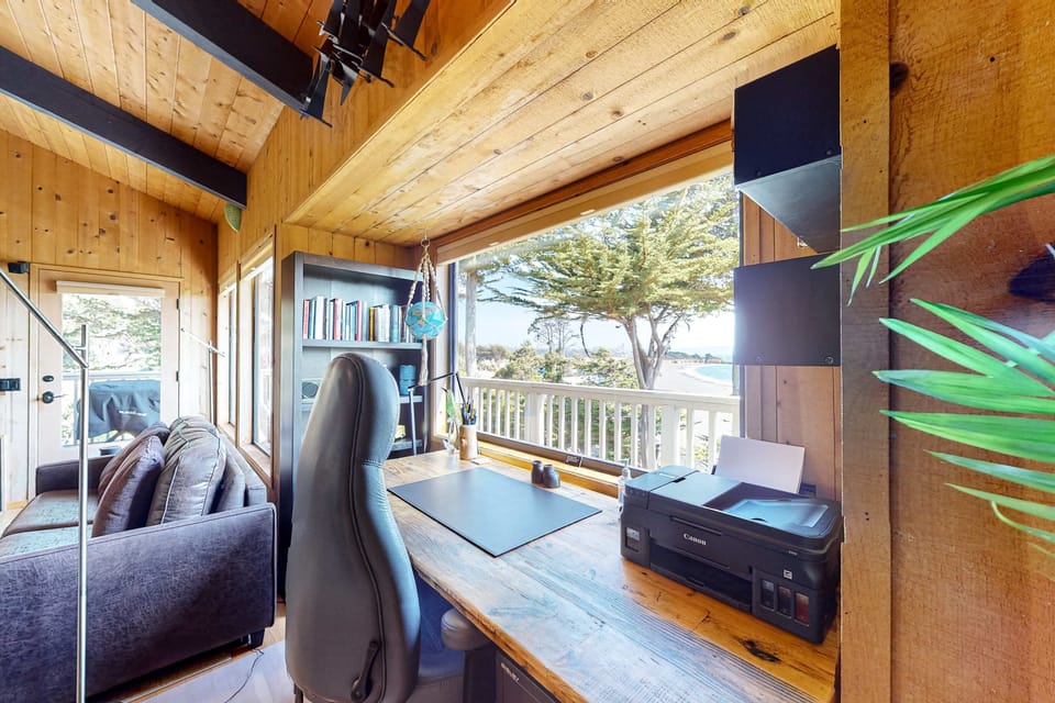 Your private workspace features a stunning view, making it easy to stay motivated and focused while enjoying the beauty of nature just outside.