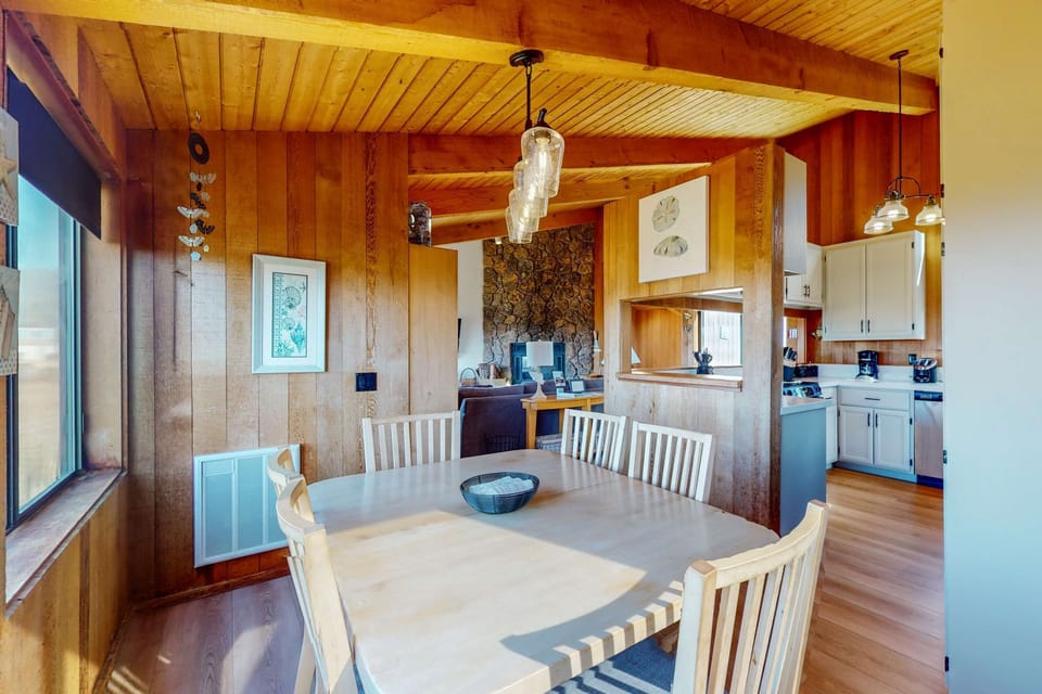 Enjoy a seamless transition from dining to cooking, as the open layout connects the kitchen and dining area, fostering laughter and conversation.