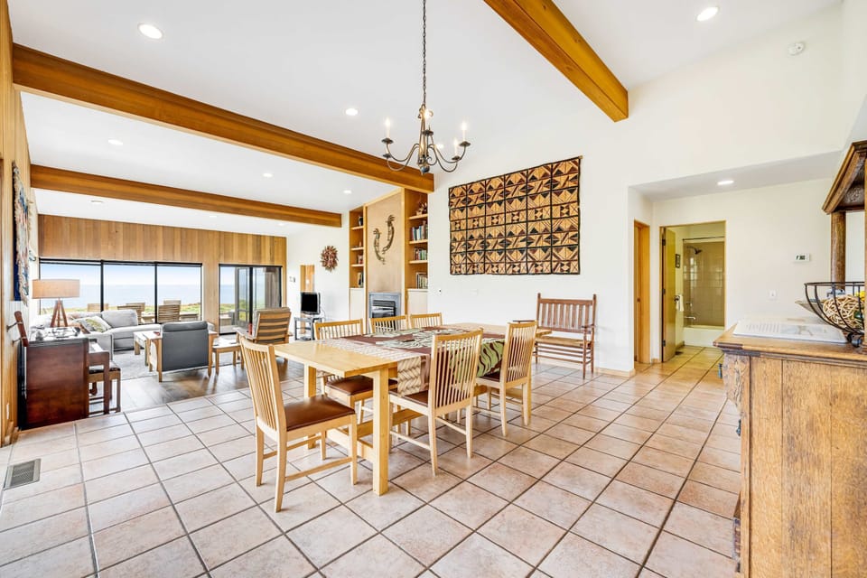 Experience dining with a view in this airy space, seamlessly connecting the indoors to the breathtaking outdoor scenery.