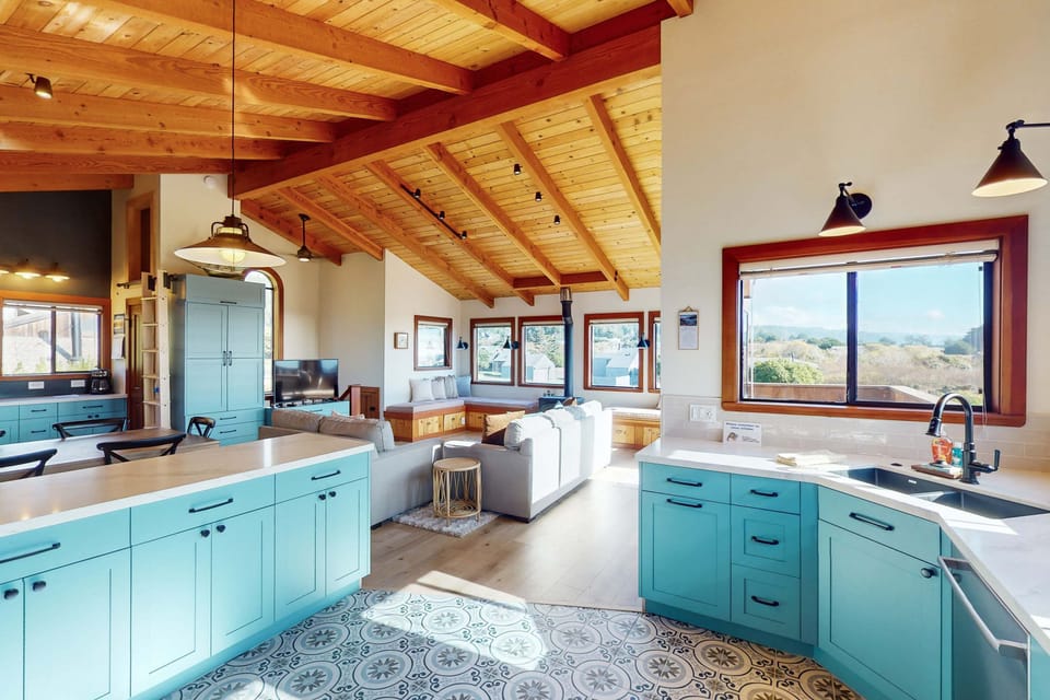 The heart of Bahari House, this kitchen combines functionality with coastal flair, making meal prep a delight amid beautiful surroundings.