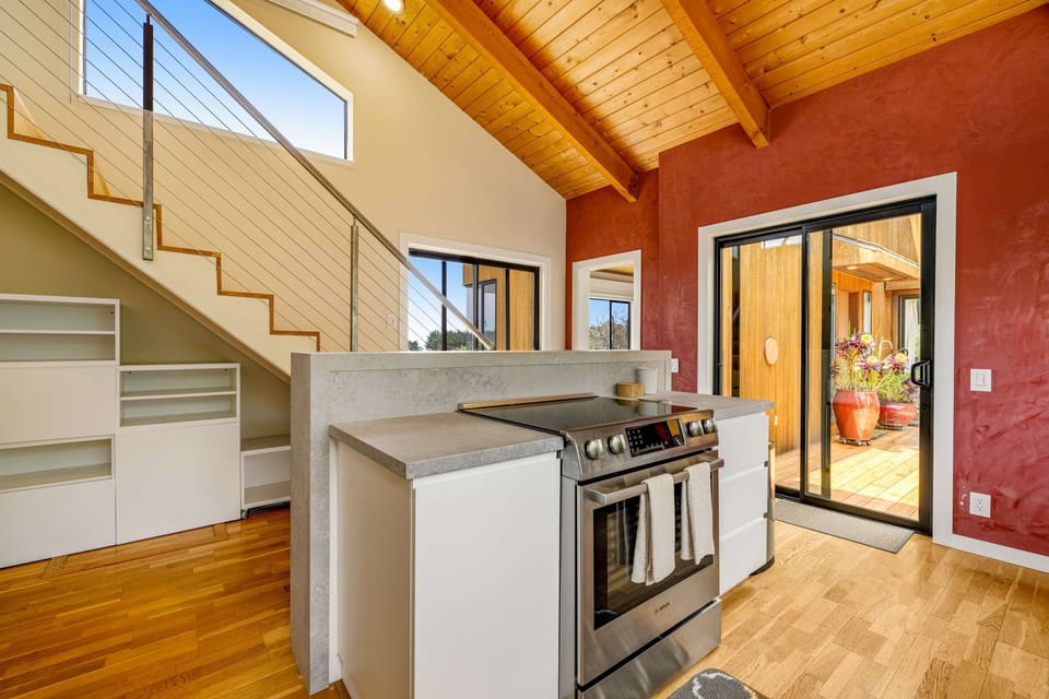 Natural light floods this well-appointed kitchen, inspiring you to whip up breakfast before heading out to the nearby beaches.