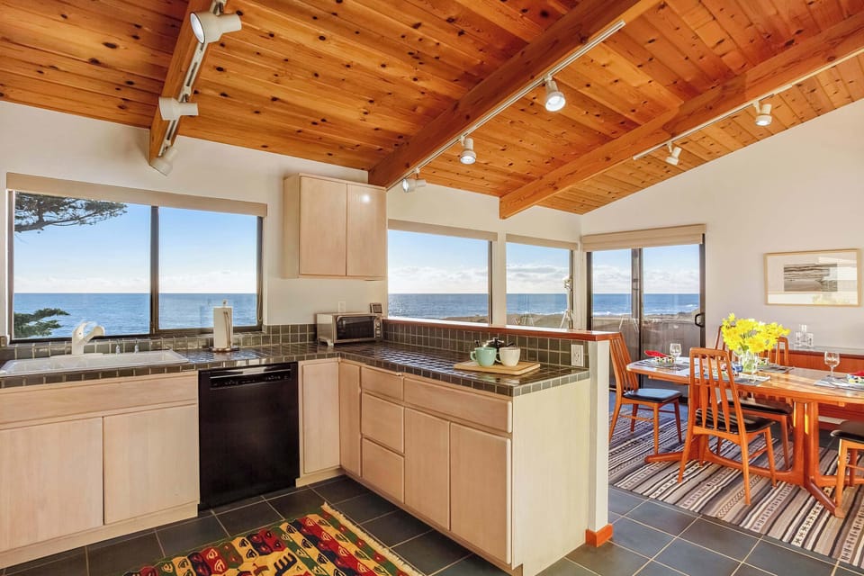 Your culinary adventures begin in this well-equipped kitchen, where ocean vistas inspire you to create delicious meals for family and friends.