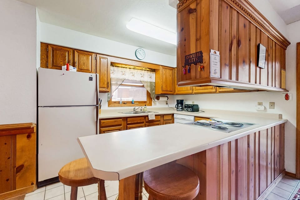 Cook home-style meals in the full kitchen