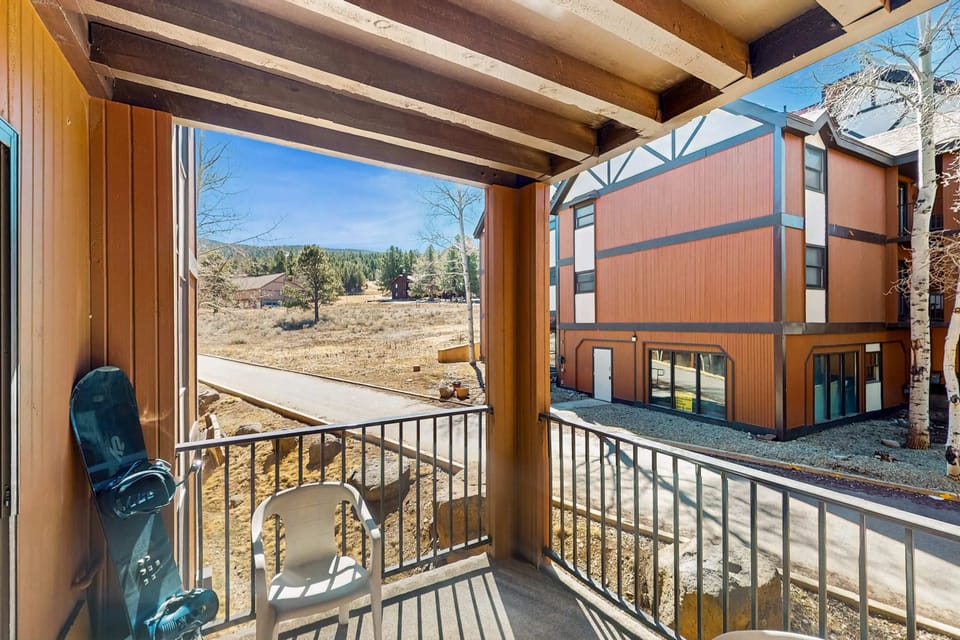 Step onto the covered balcony for fresh mountain air