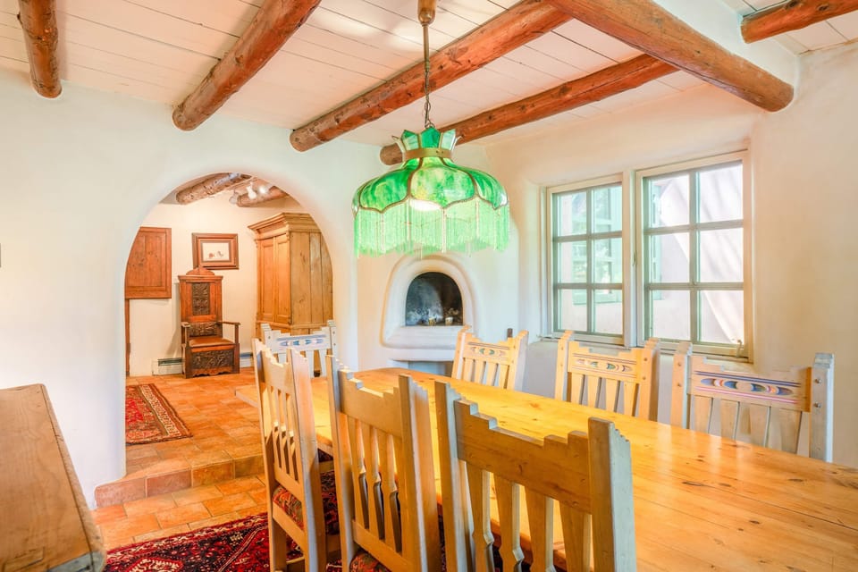 Dine surrounded by Southwest art and viga-beamed ceilings