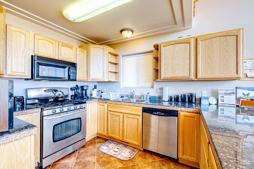 Whip up dinner on the stainless gas range