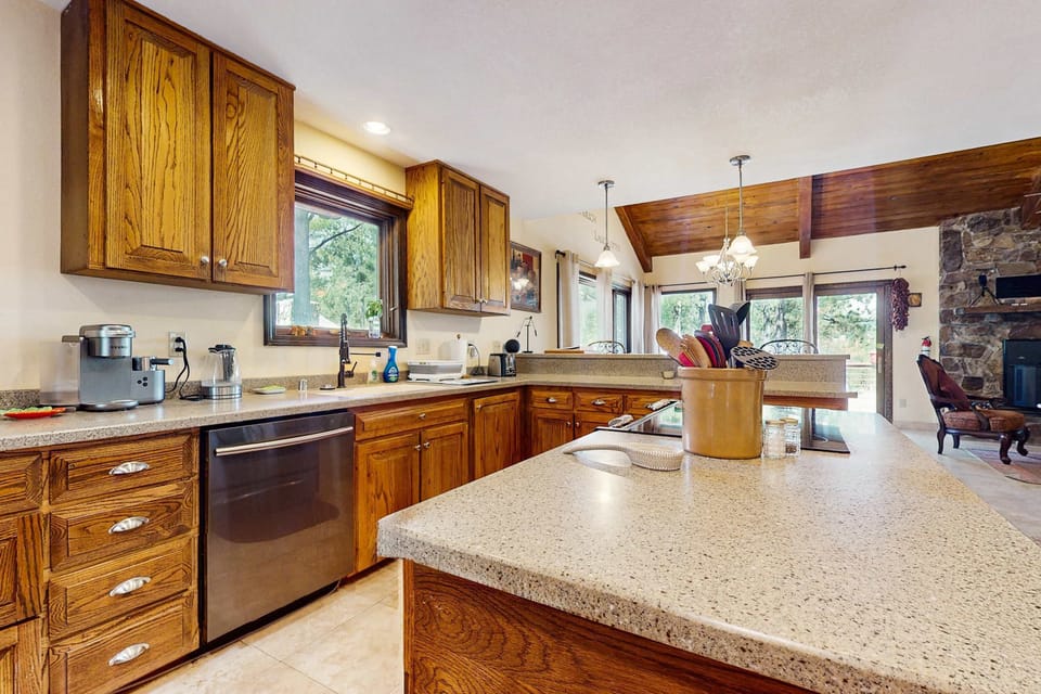 Full-size appliances and generous cabinet space make cooking easy