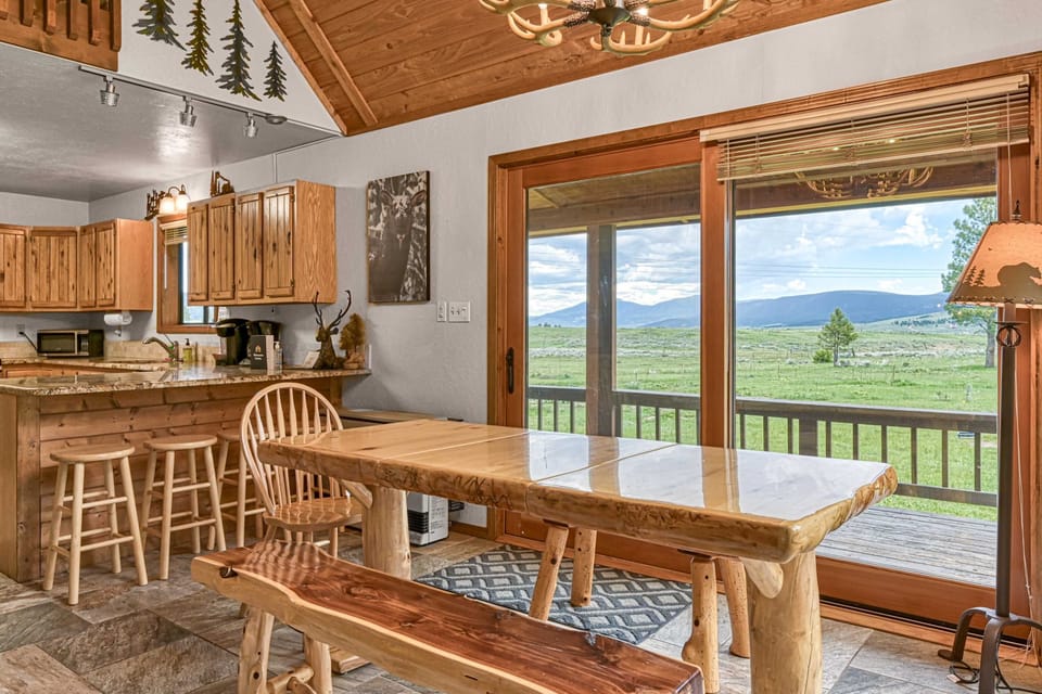 Gather around the dining table with views of the outdoors