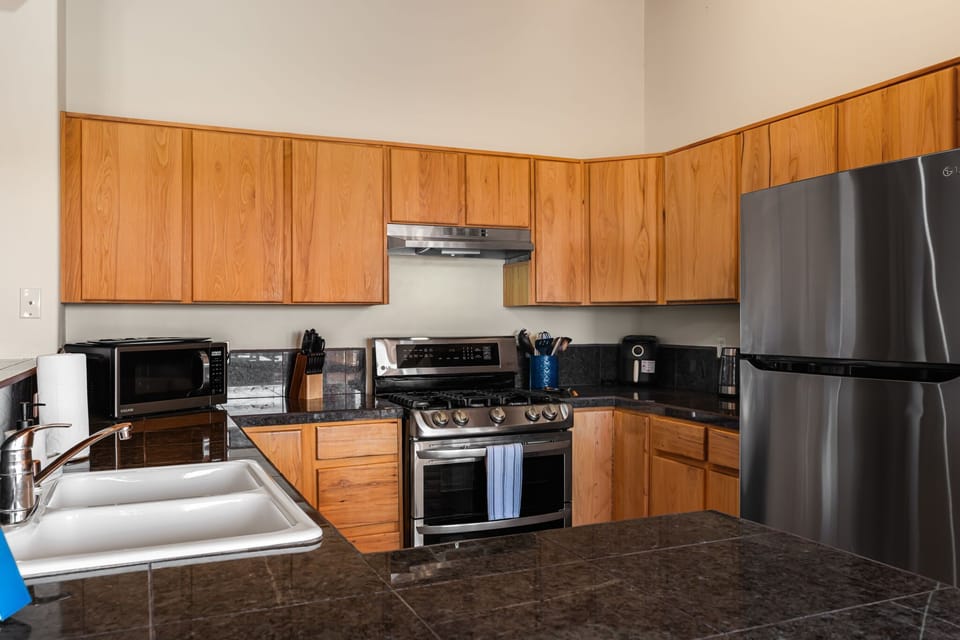 Stocked with cookware, dishes, and the essentials
