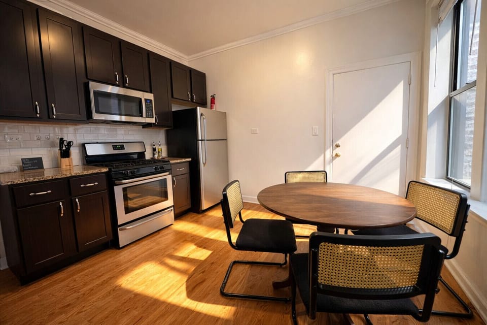 Cook, dine, and connect. Our modern kitchen comes with everything you need to whip up a gourmet meal at home