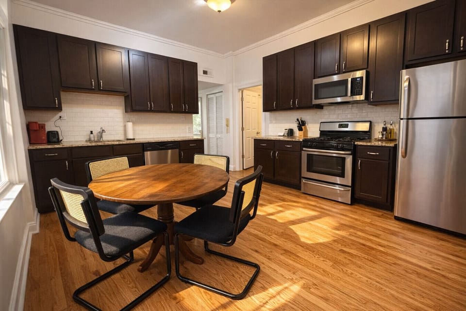 Cook, dine, and connect. Our modern kitchen comes with everything you need to whip up a gourmet meal at home