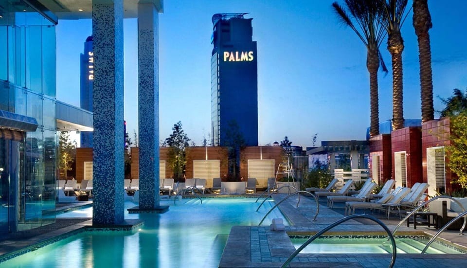 Pool at dusk.