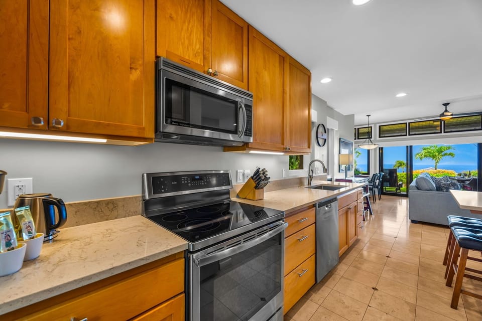 Modern kitchen with stainless appliances