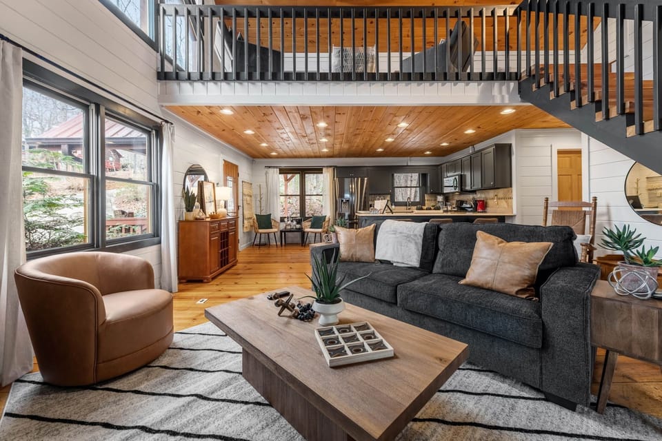 The spacious living area flows seamlessly, offering plenty of room for everyone to relax.