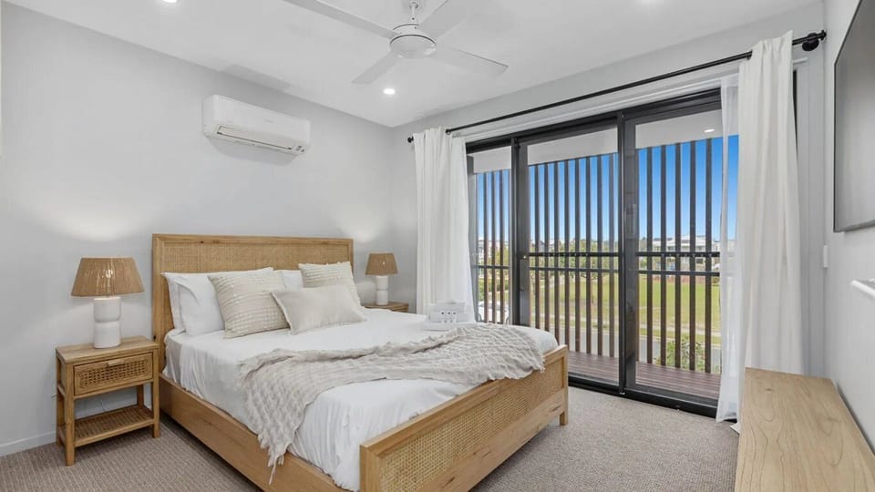 Wake up refreshed in this serene room