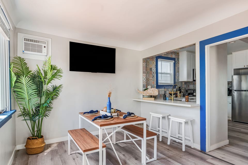 Open-concept dining area perfect for morning coffee or a casual dinner.