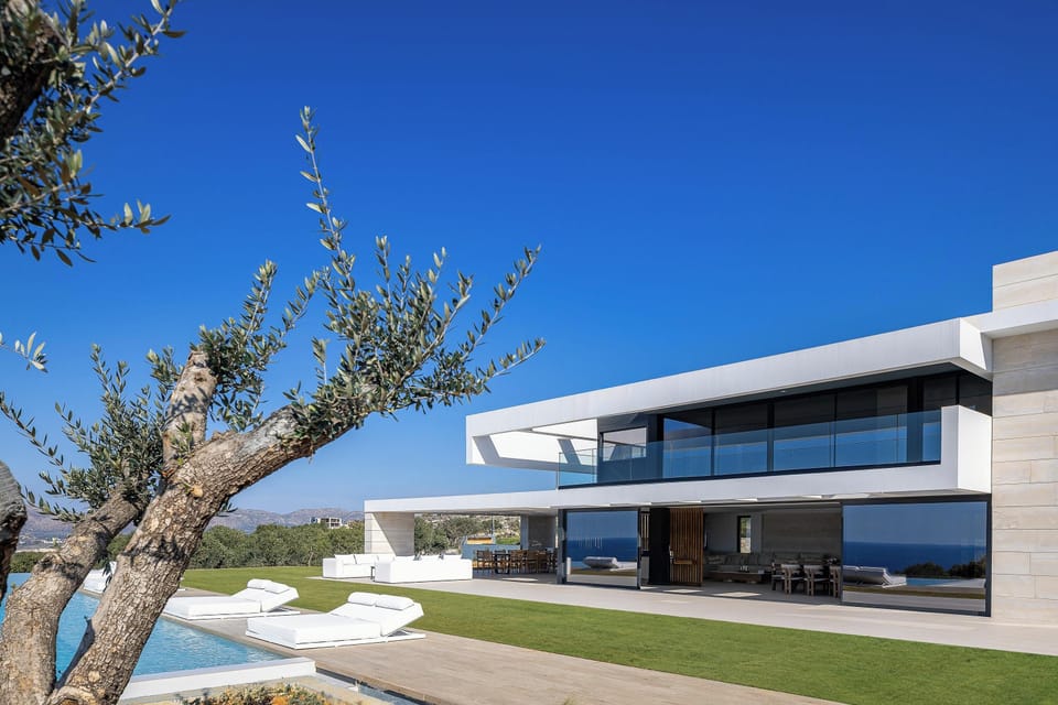 Spanning 2,200 sq. m., the villa features expansive indoor and outdoor living spaces, combining refined design with modern comforts