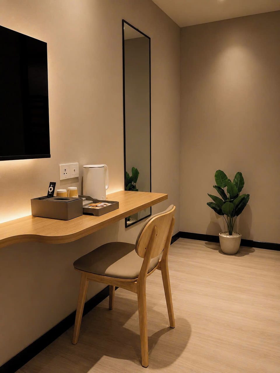 Minibar, desk, WiFi (free), bed sheets