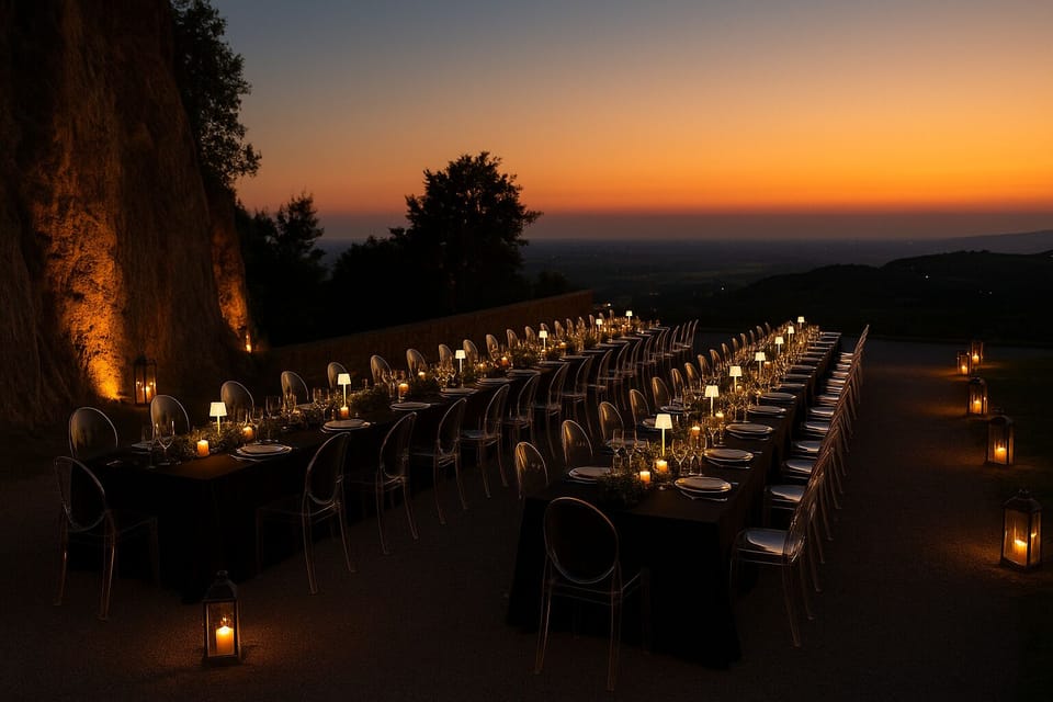Outdoor banquet area