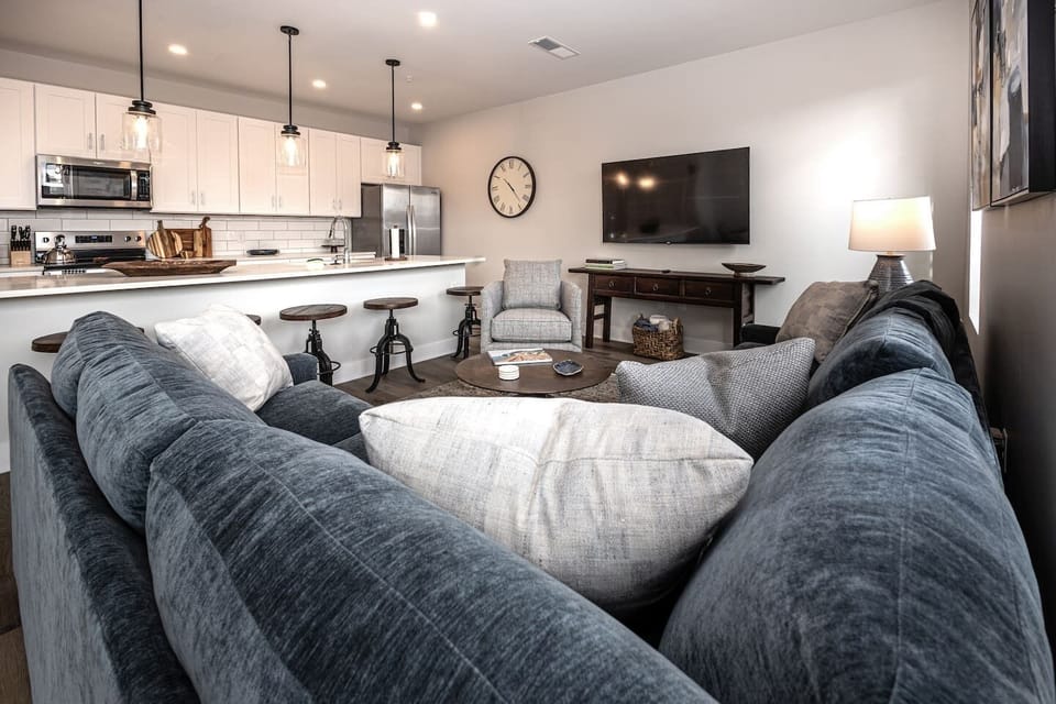 Living Room: Modern design meets comfort, perfect for relaxing nights and entertaining friends!