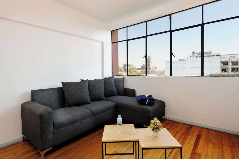 Living room and city views