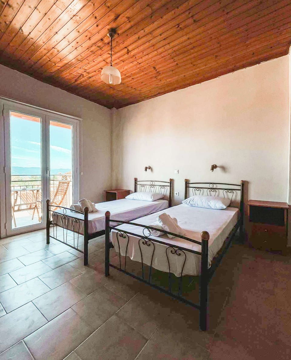 Comfortable twin beds in a bright and airy space.