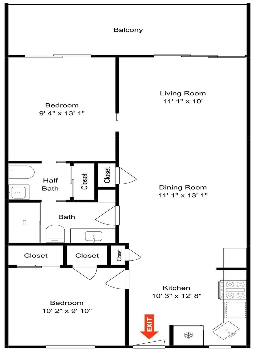 Pointe South 306 - Floor Plan
