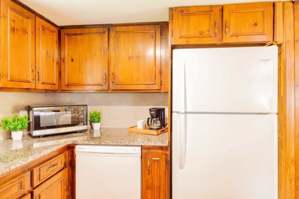 Kitchen with Fridge and Built-in Cabinet