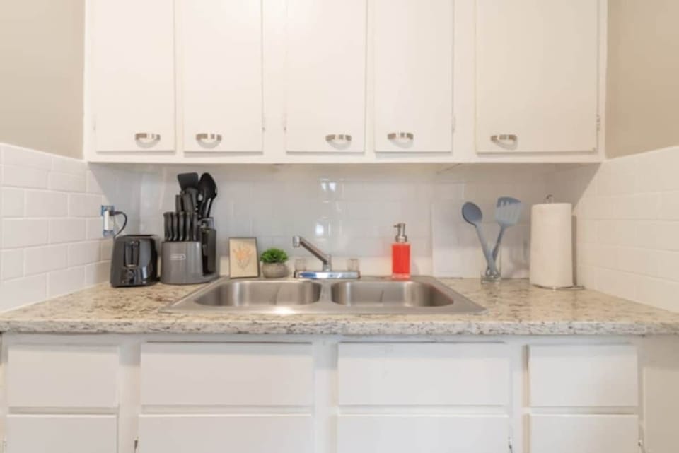 Kitchen sink with tools and storage