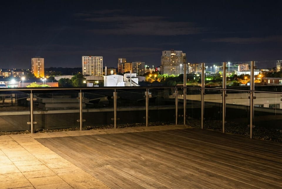 Step onto the rooftop terrace and watch the city light up around you every evening.