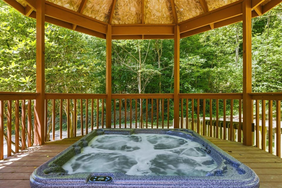 Relax and recharge in the private hot tub