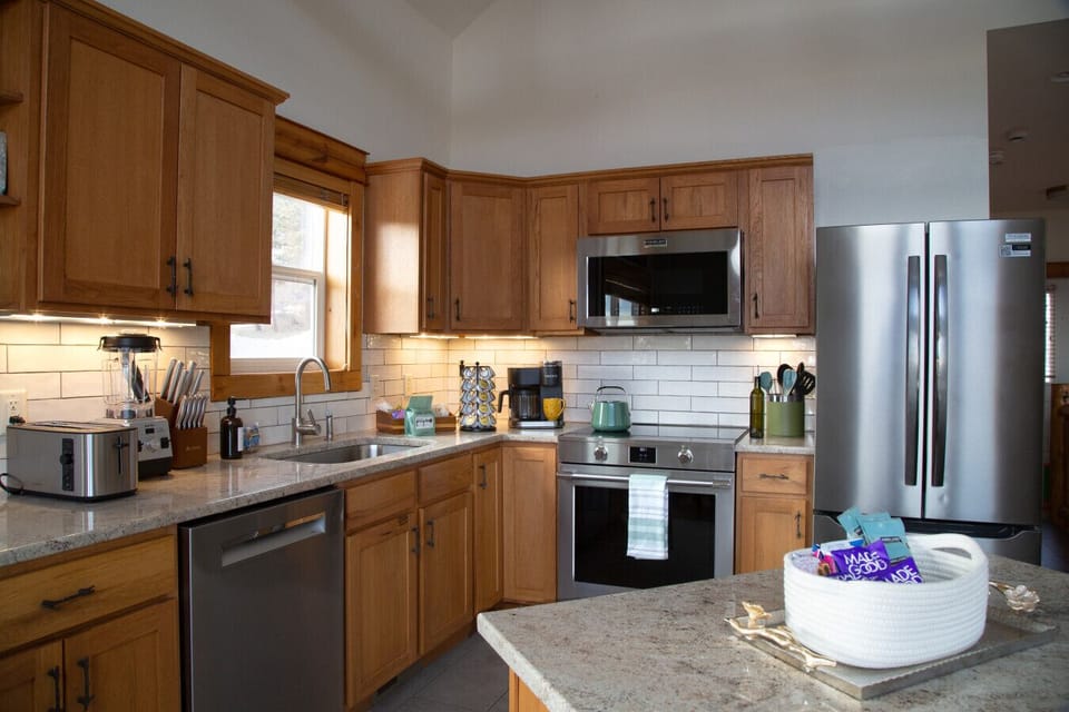 Fully stocked kitchen perfect for group gathering and cooking while having a great time