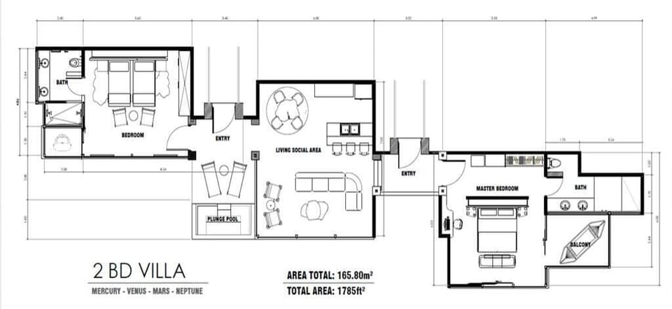 Villa, 2 Bedrooms | Floor plan
